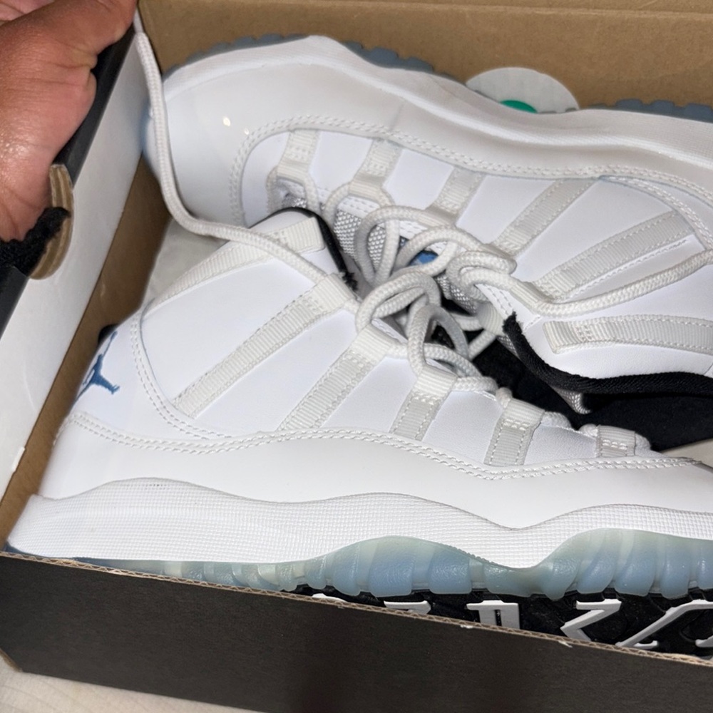 White and Blue High-Top Sneakers